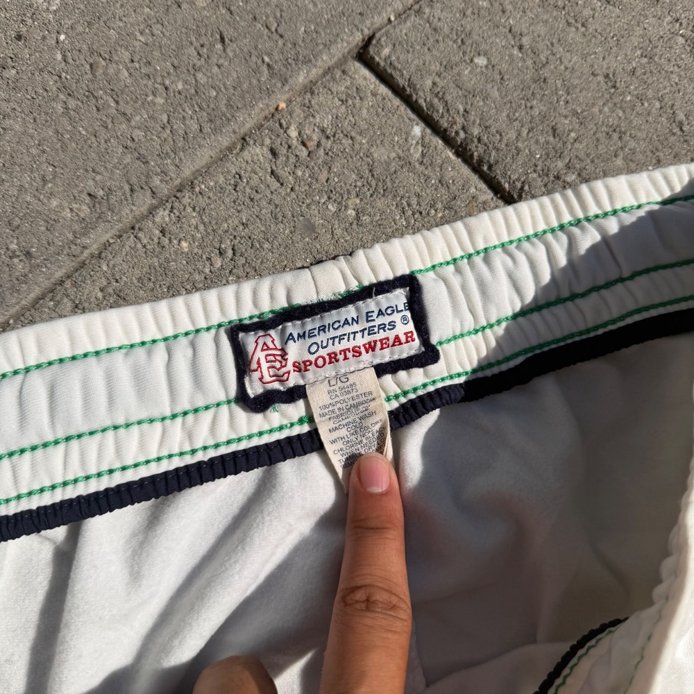 American Eagle Outfitters Sportswear White Track Pants Mens Large Vintage Style - Picture 4 of 8